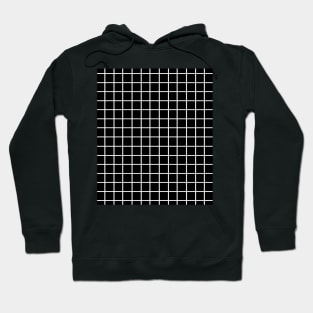 Thick White and Black Lines Grid Hoodie